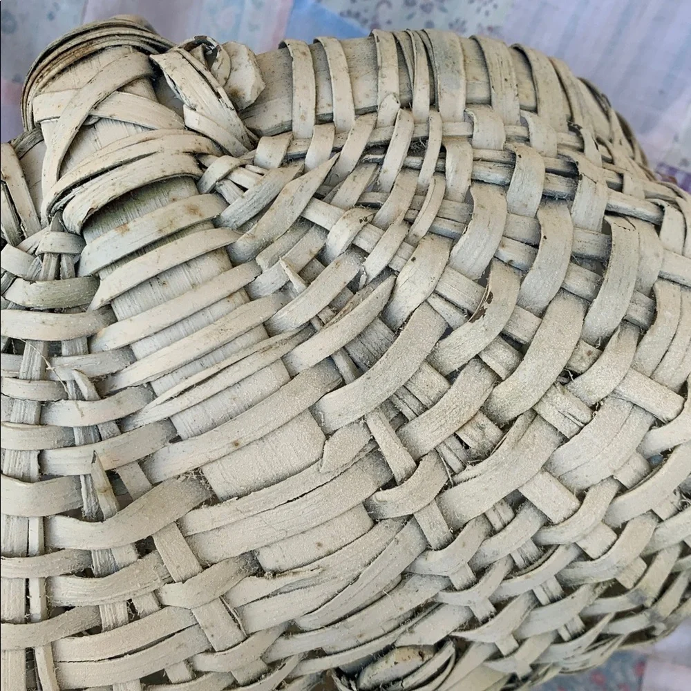 Splint Oak Basket Antique Buttocks Primitive Egg Gathering Farmhouse Farm Split